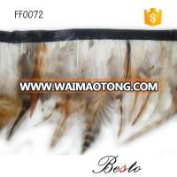 Elegant design dyed feather fringe rooster tail feathers trimmings for costume