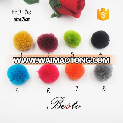 Gold supplier new design colorful small fur ball for key chain/hat decoration