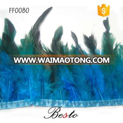 2016 new style turquoise rooster feather trim for sale